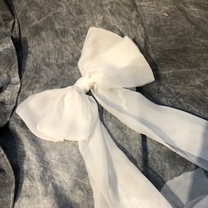 Weiß Haarspange Oganza Bogen für Braut, Hochzeit Bogen Haarspange