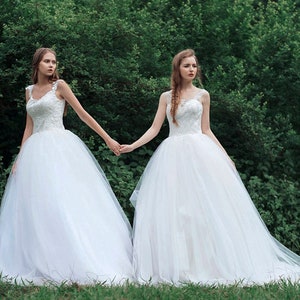 White Princess Wedding Dress | Custom Wedding Gown | Simple Princess Dress SMAI03