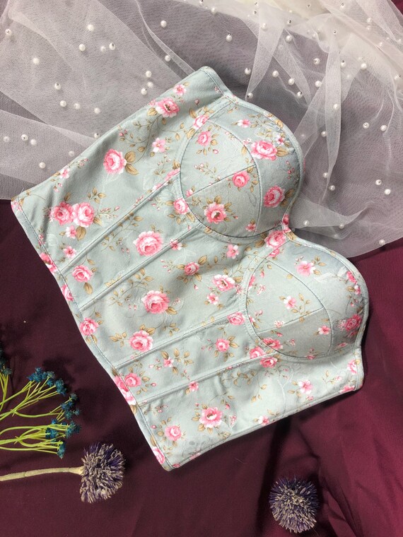 Roses Corsetcorset Pattern, Retro Corset Top, Roses Bustier