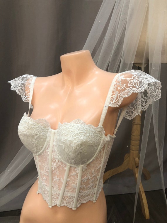 Buy Lace Wedding Corset Top, Plus Size Corset Top, White Corset Top, Ivory  Bridal Corset, Wedding Bustier, Wedding Top Online in India 