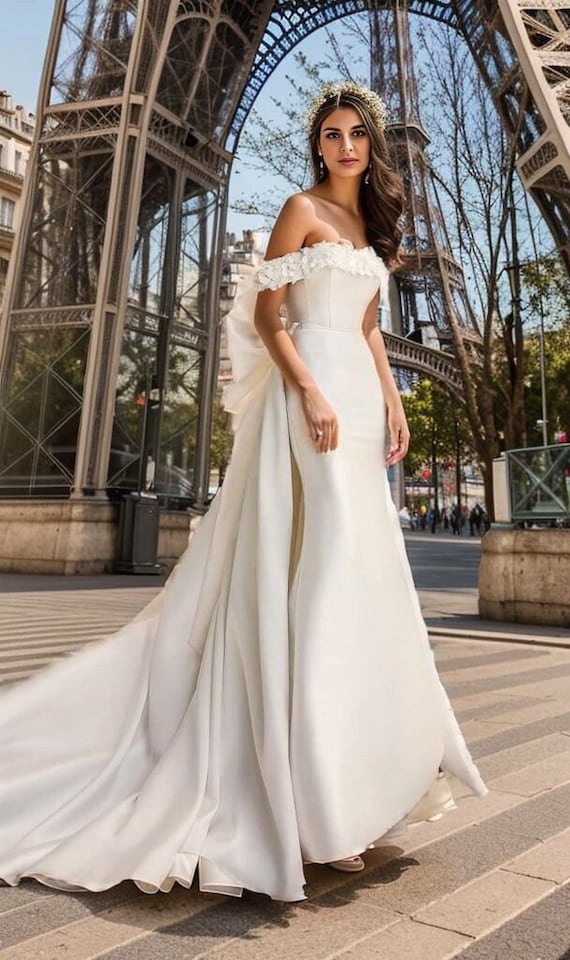 Gorgeous 3D Satin Flowers Mermaid Wedding Dresses, Bridal Gown, High Quality Handmade Wedding Dresses Gorgeous 3D Satin Flowers Mermaid Wedding Dresses, Bridal Gown, High Quality Handmade Wedding Dresses