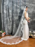 Chantilly Lace Mantilla Wedding Veil, Scalloped Eyelash Edge Headscarf For Bride product logo