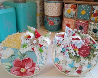 Pioneer Woman Inspired Hoop Art, Floral Farmhouse Decor