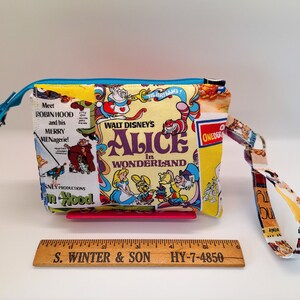 Alice im Wunderland ~ Erweiterbare Kartenhalter Geldbörse, Retro Vintage Disney Tasche, Stoff Geldbörse, Minimalistische Geldbörse, Boho Geldbörse