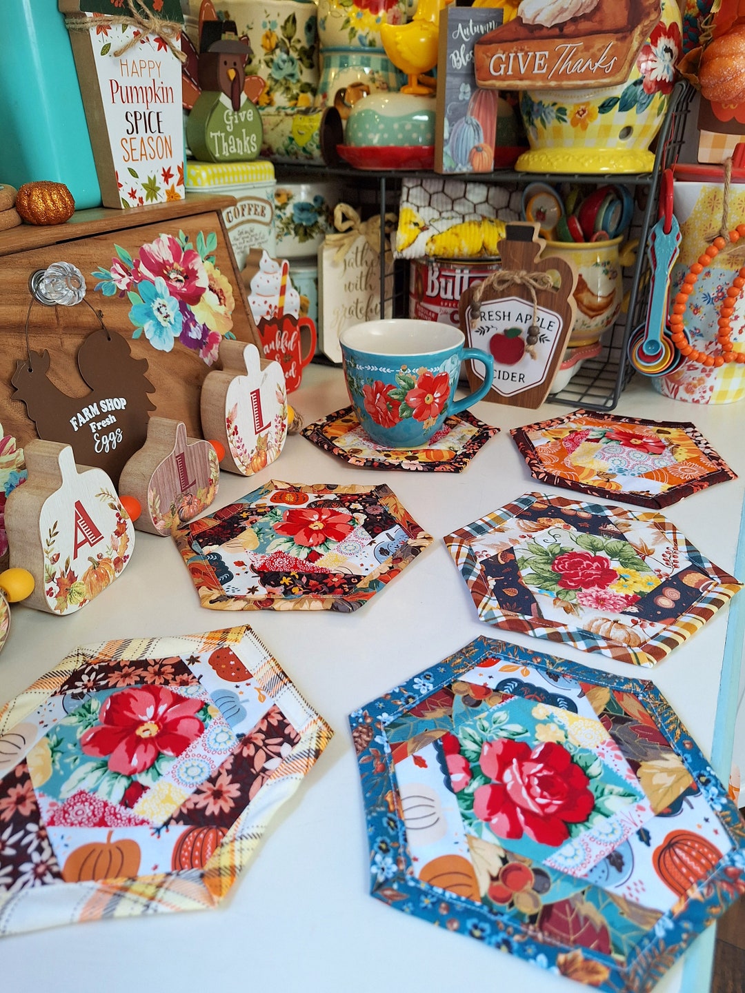 Pioneer Woman Fall Decorvintage Floralfall Country Kitchen Etsy