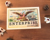 Enterprise Clipper Ship Promotional Postcard - Vintage reproduction circa 1980s