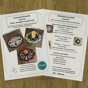 Peut inclure: Instructions et modèles pour réaliser trois dessous de plat en feutrine appliquée, un pour chacun des mois d'hiver : décembre, janvier et février. Les motifs représentent un sapin de Noël, une perce-neige et des cœurs. Les instructions comprennent les exigences en matière de tissu et les matériaux nécessaires, tels que la feutrine, le fil à broder et les ciseaux à coudre.