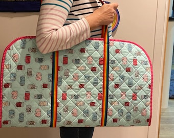 Cut, Piece and Press Sewing storage/carry case for project/tools/pressing.  Includes a free Travel Iron Bag pattern with templates.