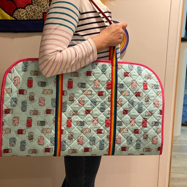 Cut, Piece and Press Sewing storage/carry case for project/tools/pressing.  Includes a free Travel Iron Bag pattern with templates.