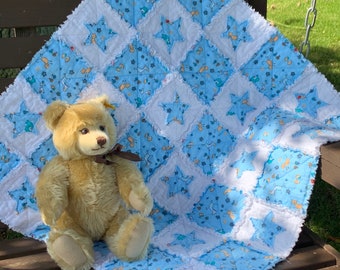 Baby Rag 'Quilt as you Go'  Paper pattern. QR code takes you to full tutorial.