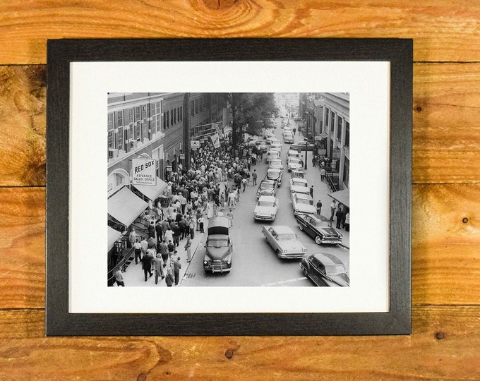 Fenway Park 1950's - Iconic Ballpark of the Boston Red Sox - Matted and Framed Vintage Sports Wall Hanging