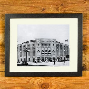 Yankee Stadium Home of The New York Yankees Vintage 1935 Exterior Image Matted & Framed Vintage Sports Wall Hanging image 1