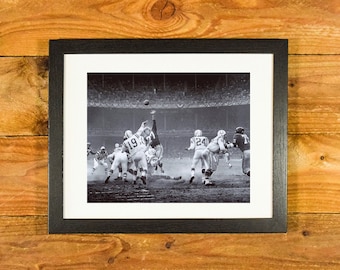 Johnny Unitas & Baltimore Colts - 1958 NFL Championship Game - Vintage Matted and Framed Sports Wall Hanging