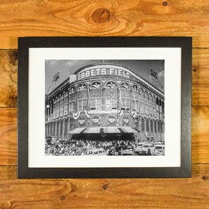 Ebbets Field - Classic Brooklyn Dodgers Ballpark 1947 World Series - Framed Vintage Sports Wall Hanging