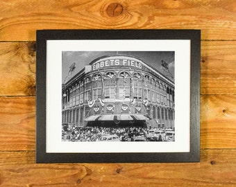 Ebbets Field - Classic Brooklyn Dodgers Ballpark 1947 World Series - Framed Vintage Sports Wall Hanging