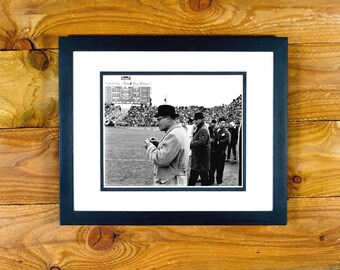 Vince Lombardi - Rare In-Game Image of Green Pay Packers Legendary Coach - Double-Matted & Framed Sports Wall Hanging