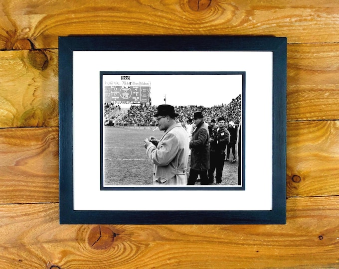 Vince Lombardi - Rare In-Game Image of Green Pay Packers Legendary Coach - Double-Matted & Framed Sports Wall Hanging