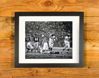 Chuck Bednarik Philadelphia Eagles -"The Hit" on Frank Gifford - Matted & Framed Vintage Sports Bar and Room Wall Hanging