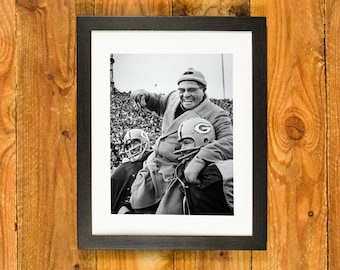 Vince Lombardi and Green Bay Packers Win 1961 Championship! - Matted & Framed Vintage Sports Wall Hanging