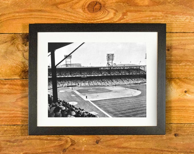 Crosley Field Cincinnati - 1953 All Star Game Right Field View - Matted & Framed Sports Bar and Room Wall Hanging