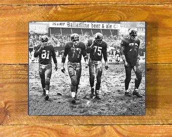 New York Giants 1962 Defensive Line - Sports Bar and Room Wood Wall Panel Art
