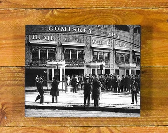 Comiskey Park - Front Entrance Iconic Chicago White Sox Ballpark 1920's - Wood Wall Panel