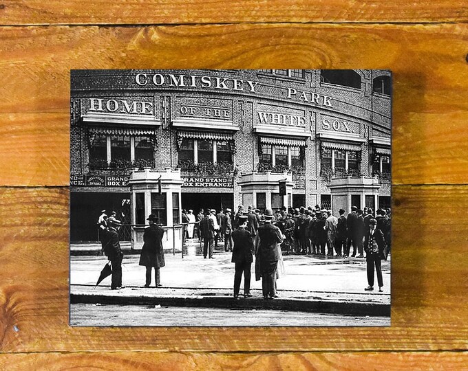 Comiskey Park - Front Entrance Iconic Chicago White Sox Ballpark 1920's - Wood Wall Panel