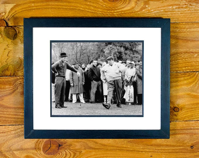 Arnold Palmer & The Classic Jackie Gleason "And Away We Go" Strut - Premium Edition Double Matted and Framed Vintage Golf Wall Hanging