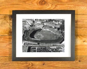 Fenway Park 1930s Aerial Print - Vintage Boston Red Sox Sports Bar & Room Wall Decor