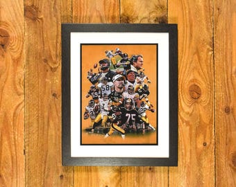 Pittsburgh Steelers - Iconic Players & Coaches Through the Years - Matted and Framed Sports Wall Hanging