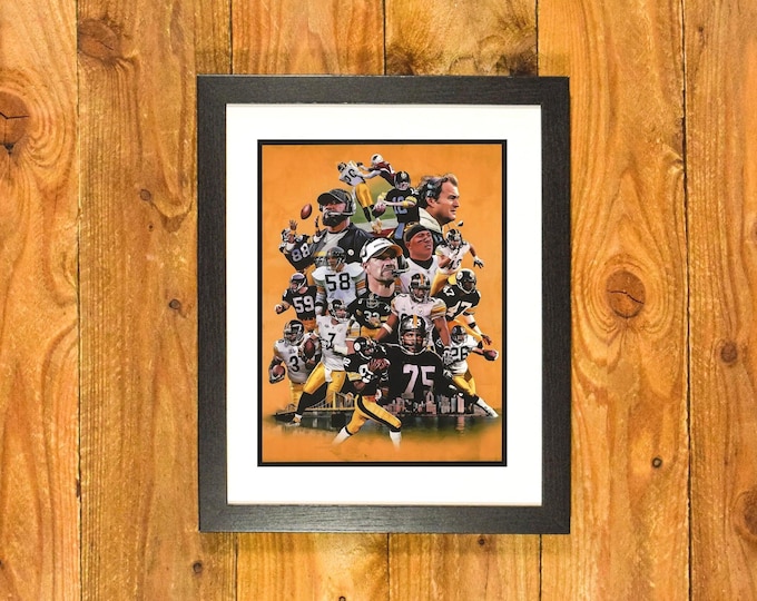 Pittsburgh Steelers - Iconic Players & Coaches Through the Years - Matted and Framed Sports Wall Hanging