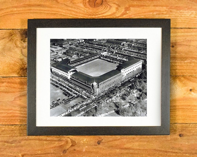 Shibe Park - Connie Mack Stadium - Philadelphia A's and Phillies - 1928 Aerial View - Matted & Framed Vintage Sports Wall Hanging
