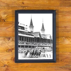 Action Shot - Kentucky Derby 1967 &quot;Run For The Roses&quot; - Framed Wall Poster Hanging