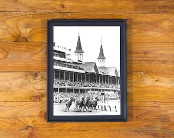 Action Shot - Kentucky Derby 1967 "Run For The Roses" - Framed Wall Poster Hanging