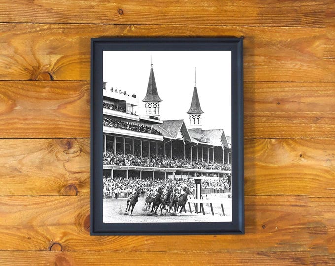 Action Shot - Kentucky Derby 1967 "Run For The Roses" - Framed Wall Poster Hanging