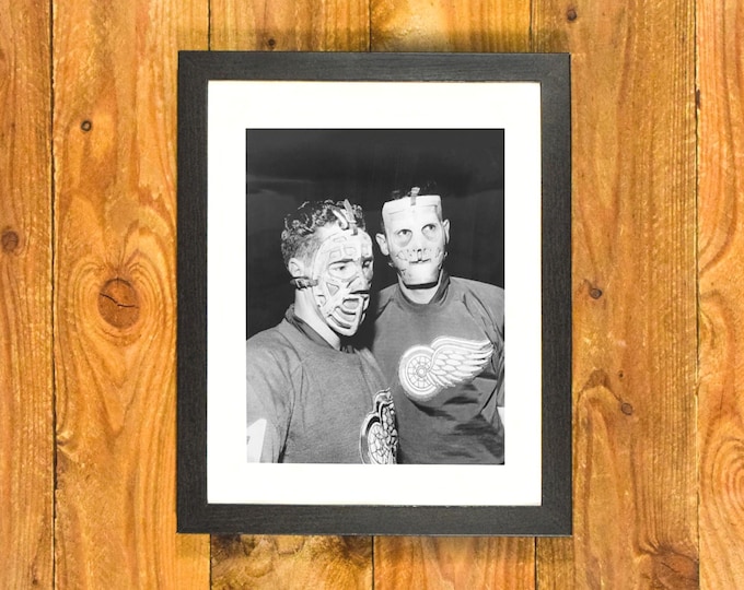 Early Goalie Masks in the National Hockey League - 1962 Image - Matted & Framed Sports Wall Hanging