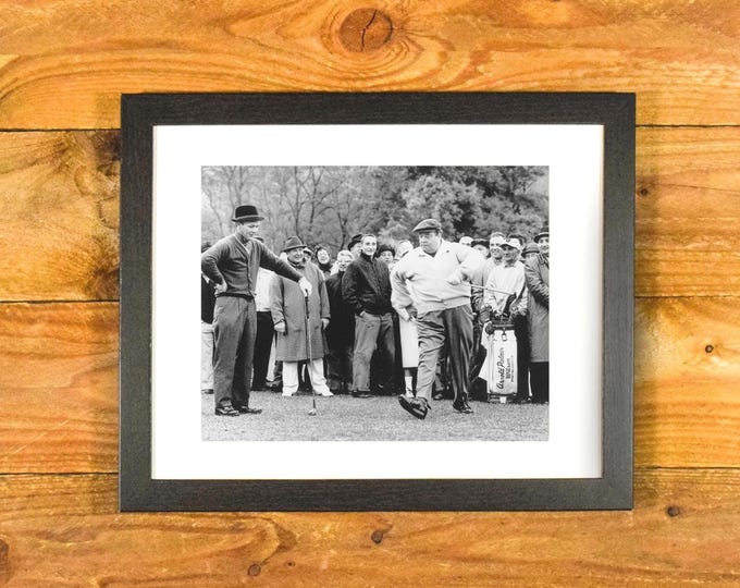 Arnold Palmer & Jackie Gleason - "And Away We Go" - Vintage Golf Wall Hanging