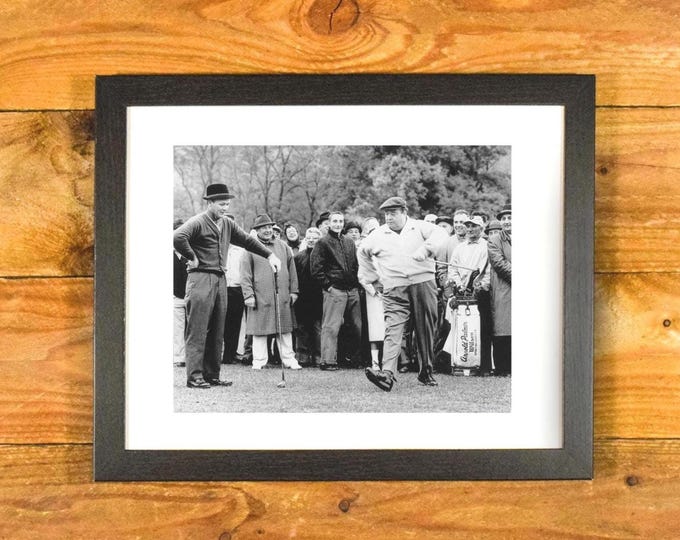 Arnold Palmer & Jackie Gleason - "And Away We Go" - Vintage Golf Wall Hanging