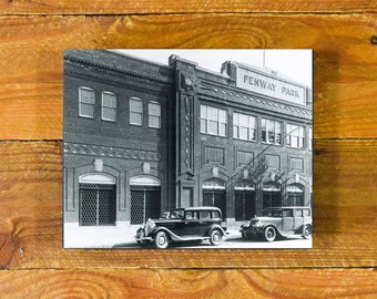 Iconic Fenway Park in the 1930's - Oldest MLB Baseball Stadium - Vintage Sports Wood Wall Panel