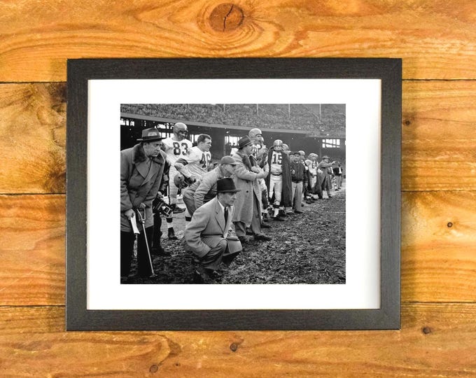 Cleveland Browns 1954 NFL Champion - Sideline Image Title Game - Matted and Framed Sports Bar & Room Wall Decor