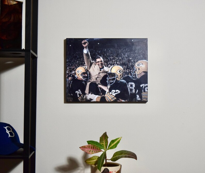 Vince Lombardi & Green Bay Packers 1966 Championship Celebration Vintage Sports Wood Wall Panel image 4