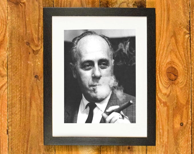 Red Auerbach Boston Celtics Iconic Coach-Smoking his Signature Cigar - 1964 Classic Image - Sports Wall Hanging