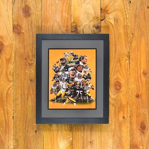 Pittsburgh Steelers - Iconic Players & Coaches Through the Years - Matted and Framed Sports Wall Hanging
