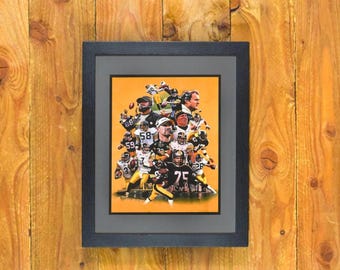 Pittsburgh Steelers - Iconic Players & Coaches Through the Years - Matted and Framed Sports Wall Hanging