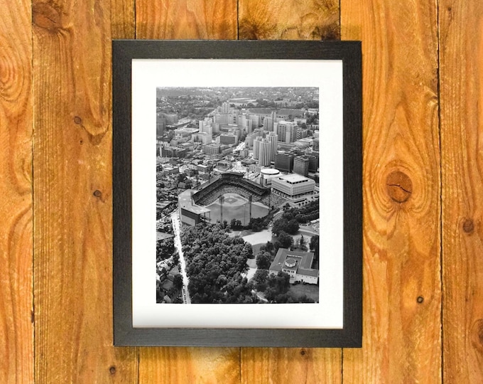 Forbes Field 1970 Aerial Photo: Vintage Pittsburgh Ballpark Art, Matted & Framed