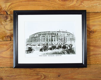 Yankee Stadium Opening Day - April 18, 1923 - Framed 11 x 14 Vintage Sports Wall Hanging