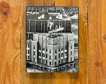 Municipal Stadium Cleveland - Aerial View 1950's - Sports Bar and Room Wood Wall Panel
