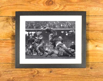 College Football 1920's -1930's - Action Shot Mud Game - Matted and Framed Vintage Sports Bar & Room Decor