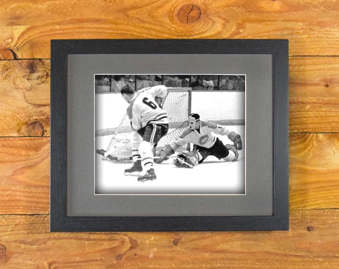 Jacques Plante Montreal Canadians - Action Shot First NHL Goalie to Wear a Mask - Historic Sports Wall Hanging