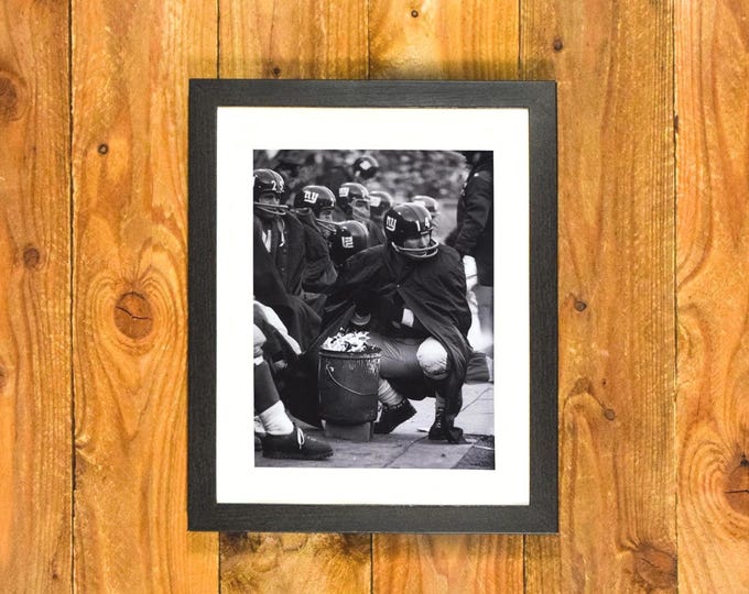 New York Giants "Sideline Bonfire" - 1962 NFL Title Game vs Green Bay at Yankee Stadium - Matted and Framed Sports Wall Hanging